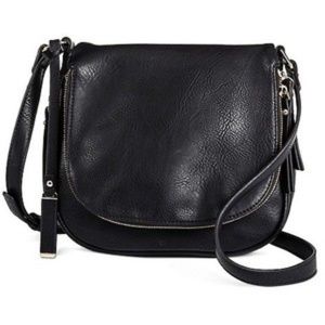 Miztique Saddle Crossbody Black Vegan Handbag